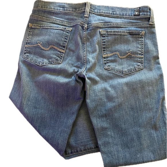 Seven for All Mankind Womens Washed Denim Mid-Rise Straight Leg Jeans Sz 29 EUC - Picture 3 of 8